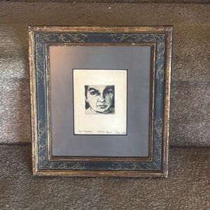 Artwork, original charcoal sketch, self portrait of artist Ruth Leaf